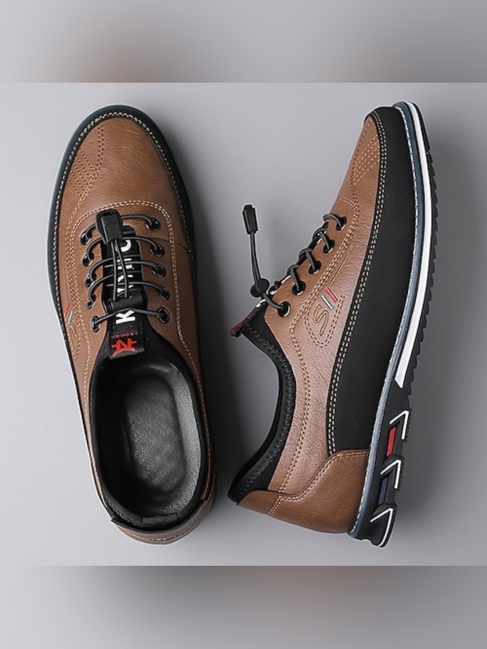 New (no box) KLKYKO Fashion Dress Sneaker Size 43 Brown w/ Black Accents